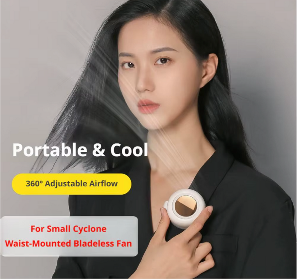 AirClip™ — Ventilateur Clip-On Sans Pales, 3 Vitesses, Batterie 900mAh, Ultra-Silencieux