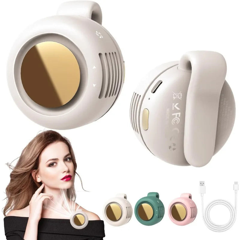 Stay Cool Anywhere with the Portable Silent Mini Bladeless Electric Fan - Adjustable 3-Speed, Clip-On Design for Ultimate Comfort!